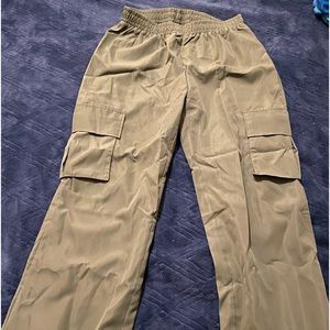 Exclusive Olive Green Silk Cargos